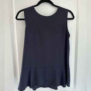 Navy Ann Taylor Sleeveless Blouse